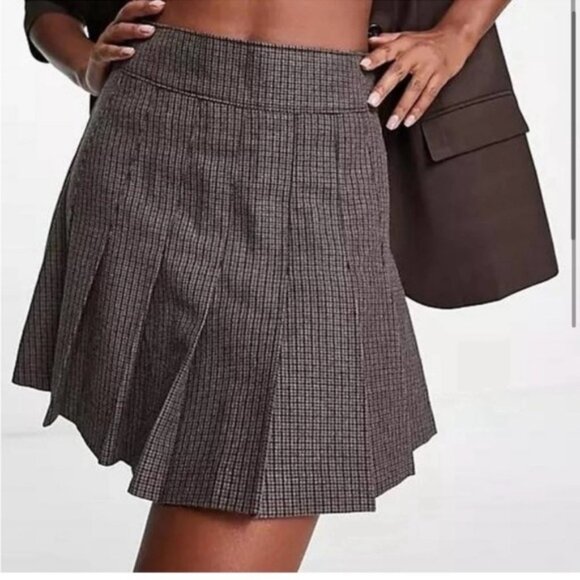 Abercrombie & Fitch skirt Small plaid houndstooth pleated high rise schoolgirl - Picture 14 of 15